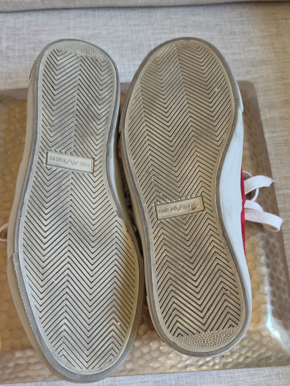 SeaVees Women's Legend Suede Sneakers, Deep Red, 9. - Picture 5 of 9